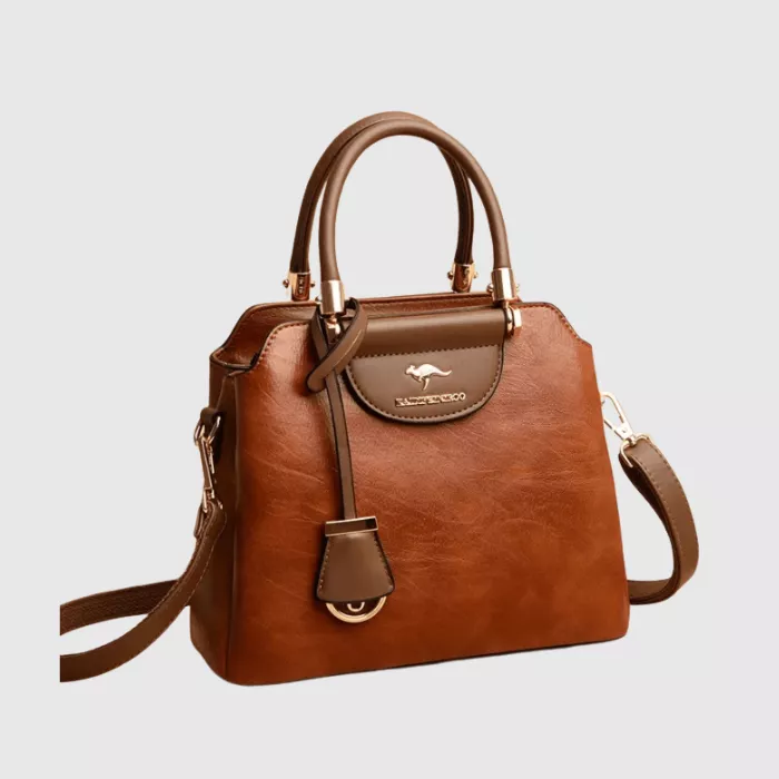 Women's Luxury Oil Leather Handbag – Shoulder & Crossbody Tote 02