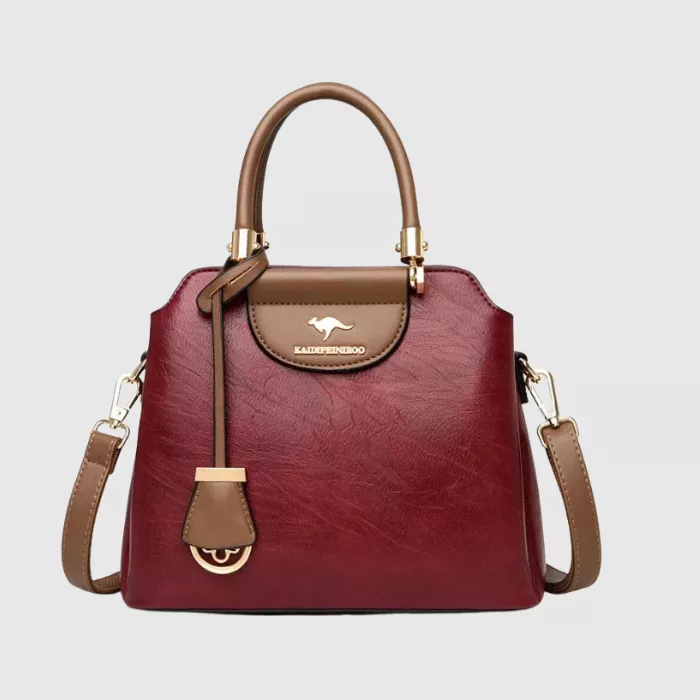Women's Luxury Oil Leather Handbag – Shoulder & Crossbody Tote pic 5