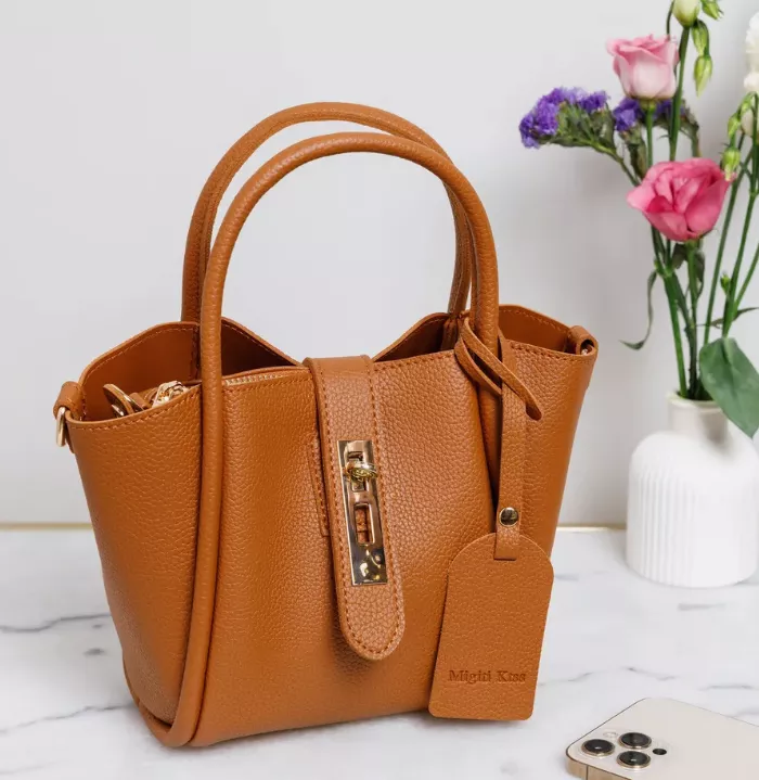 Women  Waterproof Faux Leather Bucket Bag – Versatile Hobo pic 4