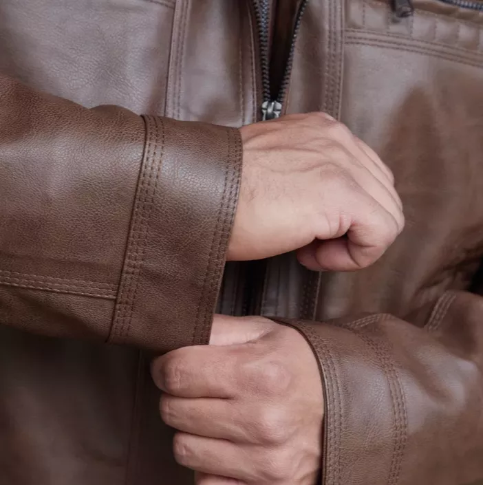 Men  Hooded PU Leather Jacket – Warm Autumn Winter Casual Style pic 3