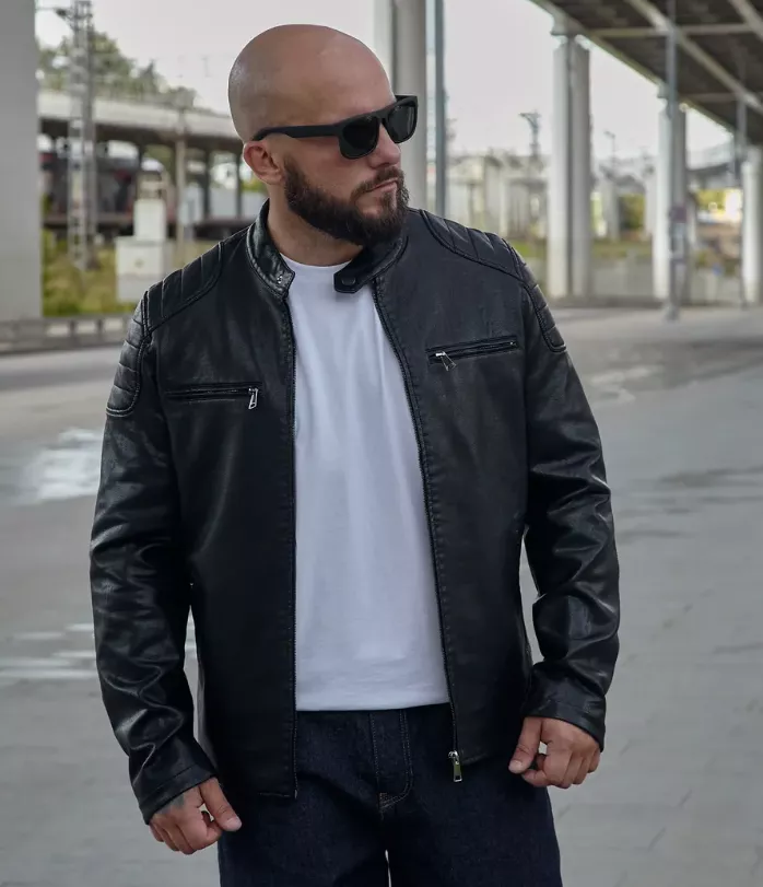 Men  High-Quality  – Stand Collar Punk Biker Style pic 5