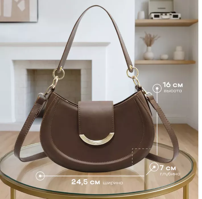 Women  Designer Leather Underarm Crossbody Bag pic 5