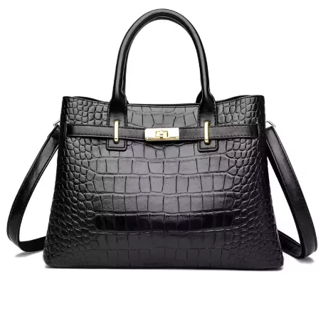 Women  Designer Crocodile Stripe Handbag – Crossbody & Tote 01