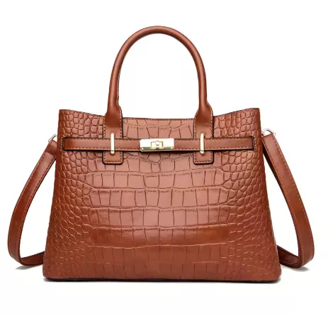 Women  Designer Crocodile Stripe Handbag – Crossbody & Tote 02