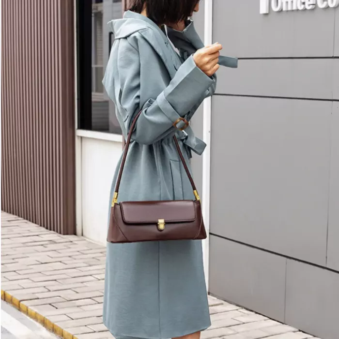 Women  PU Leather Underarm Shoulder Bag – Luxury Small Handbag pic 4