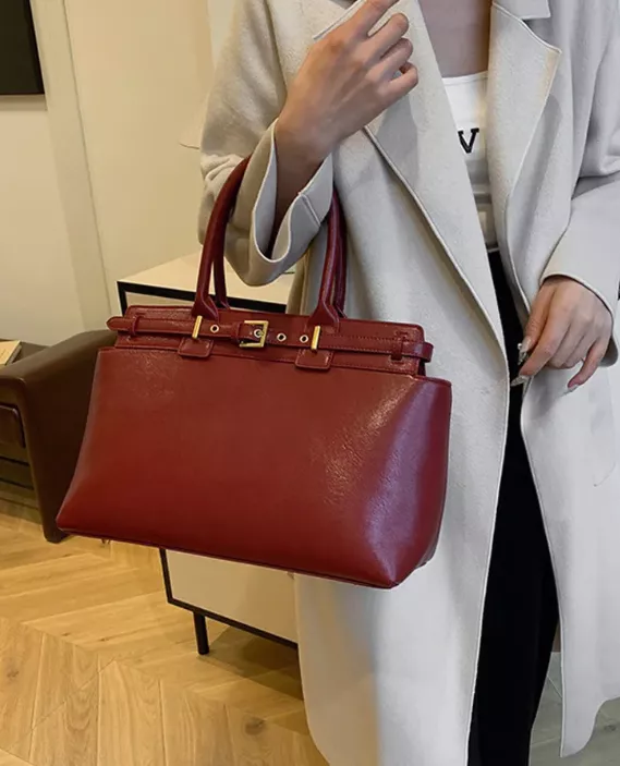 Women Large Top-Handle Tote โ Retro Luxury Designer Handbag pic 5