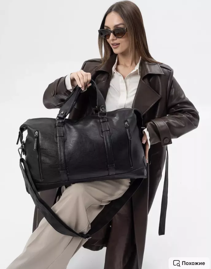 PU Leather Travel Bag – Vintage Shoulder & Laptop Handbag for Men & Women pic 5